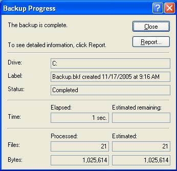 Backup Process Complete