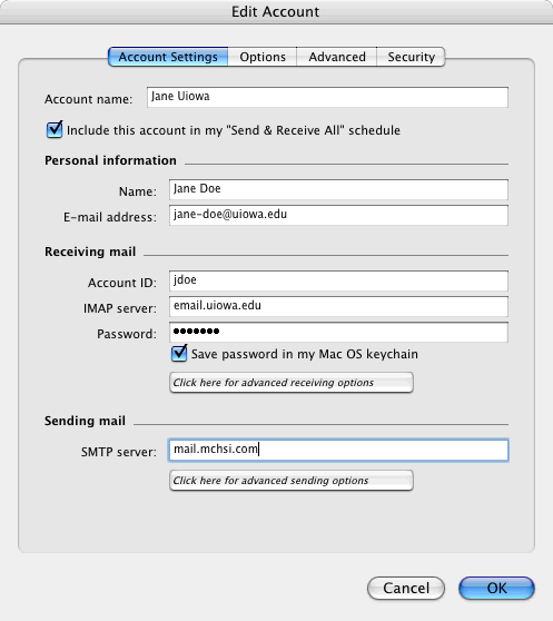 account settings