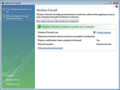 Windows Firewall Settings