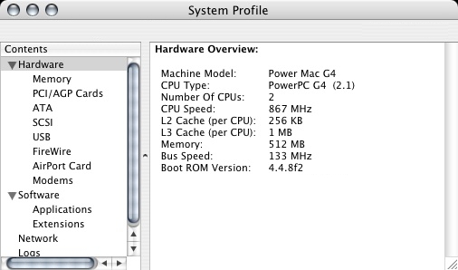 System Profiler