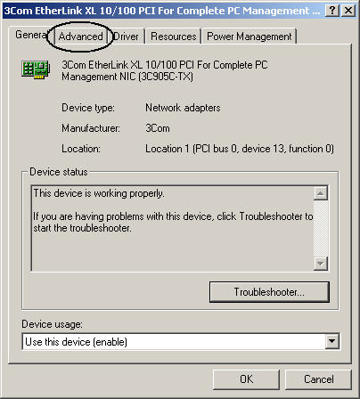 Advanced Tab