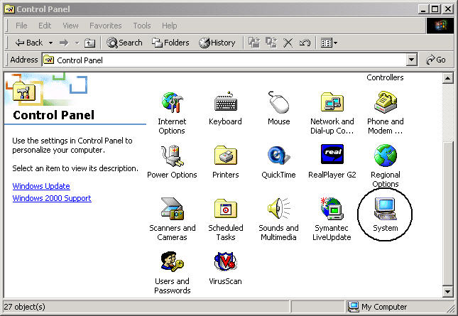 System Control Panel