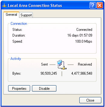 LAN Connection Status