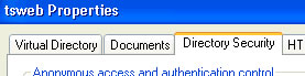 Directory Security Tab