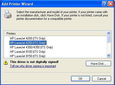 Choose Printer Model