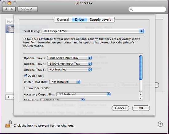 Modify Options