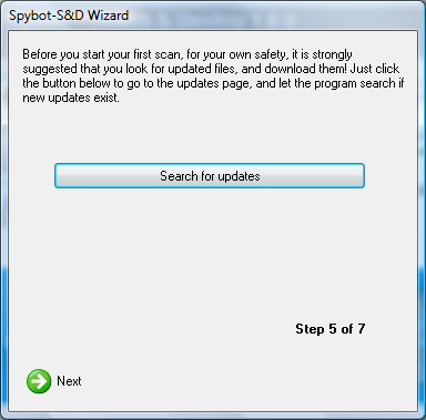 Search for updates