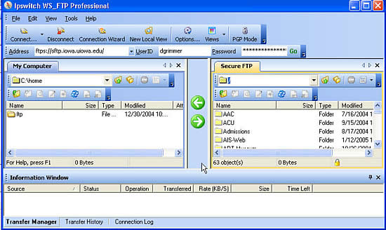 WS_FTP Window