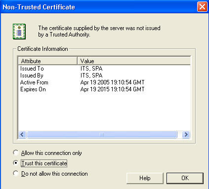 Certificate Window