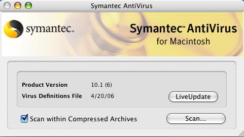 Symantec AntiVirus 10 for Mac