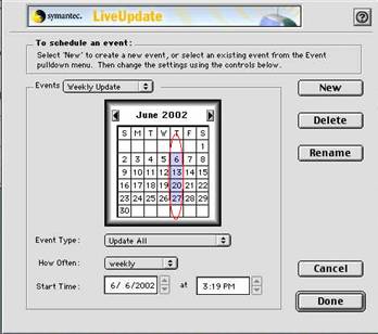 Live Update window
