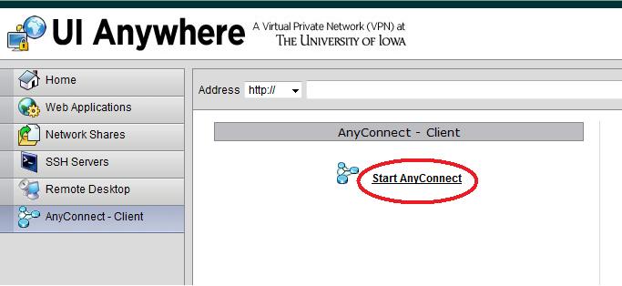 Start AnyConnect