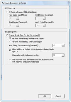 Advanced Security settings